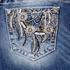 NWT Miss Me denim mini skirt with embellished pockets